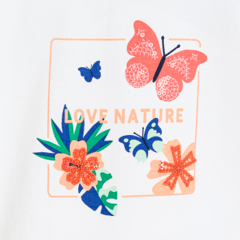 تيشيرت بأكمام مكشكشة باللون...